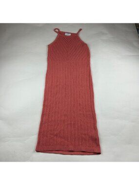 Old Navy Coral Crochet High Neck Midi Dress M